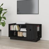 TV Cabinet Black 80x35x40.5 cm Solid Wood Pine 814408
