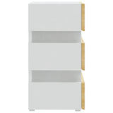 LED Bedside Cabinet White and Sonoma Oak 45x35x67 cm Engineered Wood 326845