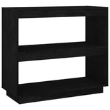 Book Cabinet Black 80x35x71 cm Solid Pinewood 810883