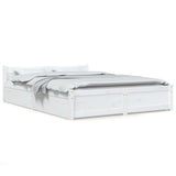 Bed Frame without Mattress with Drawers White King Size 3103565