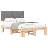 Bed Frame with Upholstered Headboard Light Grey 120 x 200 cm 877279