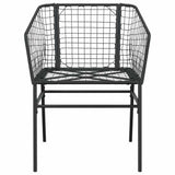 9 Piece Garden Dining Set Black Poly Rattan Glass 3334491