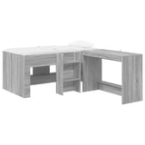 Kids'High Bed Frame with Desk 2 pcs Grey Sonoma 3423467