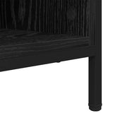 Shoe Cabinet with Shelf with Storage Black Oak 131 x 35 x 50 cm 881312