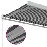 Retractable Awning Anthracite and White 3.5x2.5 m Fabric&Aluminium 3216124