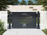 Garden Gate Anthracite 100x100 cm Steel Tree Design 153155