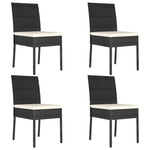 ZNTS 5 Piece Outdoor Dining Set with Cushions Poly Rattan Black 3100396