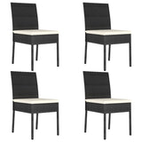 Outdoor Dining Set Black Poly rattan Medium Durable 3100396