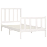 Bed Frame without Mattress White 100x200 cm Solid Wood 3106824