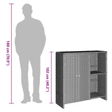 Storage Cabinet with Shelf Light Grey 100 x 36 x 102 cm Rattan 4103825