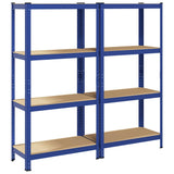 4-Layer Storage Shelves 2 pcs Blue Steel&Engineered Wood 4016935
