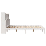 ZNTS Bookcase Bed without Mattress White 150x200 cm King Solid Wood Pine 3322344
