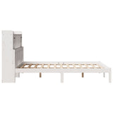 ZNTS Bookcase Bed without Mattress White 150x200 cm King Solid Wood Pine 3322344