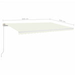 ZNTS Manual Retractable Awning with LED 500x300 cm Cream 3068942