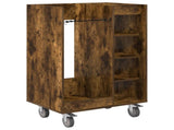 Golf Cabinet with Wheel Plain Smoked Oak 65 x 45 x 98 cm 899451