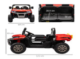 12V 2 Seater Kids Electric Ride-On Car with Electric Bucket, Remote Control - Red T3398P555851