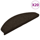 Stair Mats Self-adhesive 20 pcs 65x21x4 cm Dark Brown Half Round Large 3365649