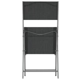 Folding Outdoor Chairs 4 pcs Black Steel and Textilene 318767