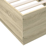 Bed Frame with LED without Mattress Sonoma Oak 75x190 cm Small Single 3209669