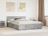 Bed Frame Concrete Grey 150 x 200 cm Engineered Wood 3408064