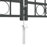 Garden Fence Gate with Arched Top Grey 500 x 100 cm Steel 42008959