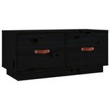TV Cabinet Black 80x34x35 cm Solid Wood Pine 818244