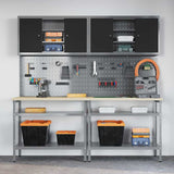 Work Bench Set with Shelf with Storage 8 pcs Grey Steel 3321502