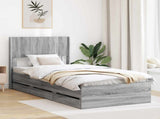 Bed Frame with Storage and Headboard Grey Sonoma 75 x 190 cm 3414352