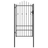 Fence Gate HORST 100 x 175 cm Metal Black Lockable 42034052
