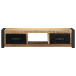 ZNTS TV Cabinet 100x30x25 cm Solid Rough Wood Mango 4013597