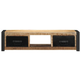 ZNTS TV Cabinet 100x30x25 cm Solid Rough Wood Mango 4013597