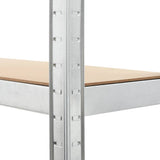 Storage Shelves 3 pcs Silver 75x30x172 cm Steel and MDF 144272