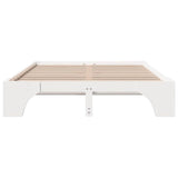Bed Frame White 160 x 200 cm Solid Pine Wood 872939