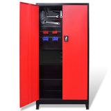 Tool Cabinet with Tool Chest Steel 90x40x180 cm Red and Black 3054555