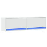 TV Wall Cabinet with LED Lights White 140x31x38 cm 852369