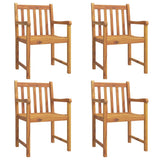 Garden Chairs 4 pcs Natural Solid Acacia Wood Stackable 3206272