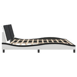 Bed Frame without Mattress "Zadar" White and Black 200x200 cm Faux Leather 3208211