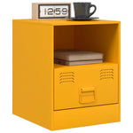 ZNTS Bedside Cabinets 2 pcs Mustard Yellow 34.5x39x44 cm Steel 841758