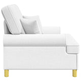 XXL Armchair with Cushions White Fabric 42043514
