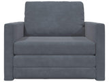 Folding Sofa Bed Dark Grey 74 x 77 x 81 cm Velvet 42030487