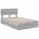 Bed Frame with Drawer Grey Sonoma 120 x 200 cm Engineered Wood 3412204