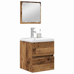Bathroom Furniture Set 3 pcs Old wood and White Engineered wood 3393510