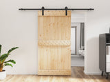 Sliding Door Natural and Black 80 x 210 cm Solid Pine Wood 3444897