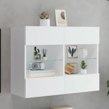 TV Wall Cabinet with LED Lights White 78.5x30x60.5 cm 837099