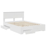Bed Frame with Headboard White 140 x 200 cm Engineered Wood 3410886