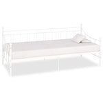 ZNTS 284668 DayBed Frame without Mattress White Metal 90x200 cm