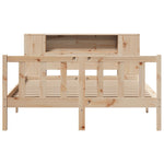 ZNTS Bookcase Bed without Mattress 120x190 cm Small Double Solid Wood Pine 3321649
