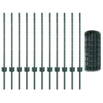Fence with Posts Green 0.8 x 25 m Steel 3336011
