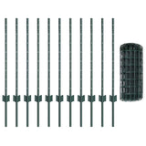 Welded Wire Fence 25 x 0.8 m PVC-Coated Steel Green 3336011