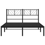 Metal Bed Frame without Mattress with Headboard Black 120x200cm 372177